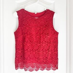 UNIQLO Red Lace Top